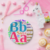 Assiettes En Carton alphabet coloré (Fête)