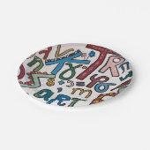 Assiettes En Carton Alphabet coloré (Angle)