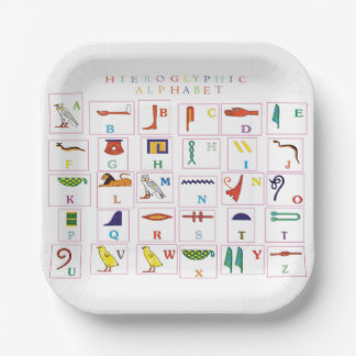 Assiettes En Carton Alphabet Hiéroglyphique