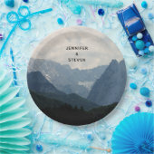 Assiettes En Carton Alpine Mountains Nature Photo Mariage campagnard P (Fête)