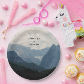 Assiettes En Carton Alpine Mountains Nature Photo Mariage campagnard P (Fête)