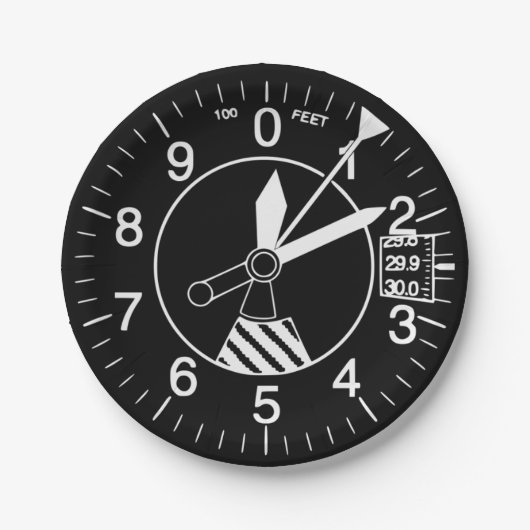 Assiettes En Carton Altimètre de l'aéronef (Devant)