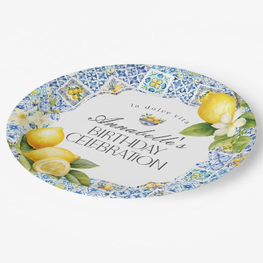 Assiettes En Carton Amalfi Coast Italien Anniversaire Table Décor (Angle)