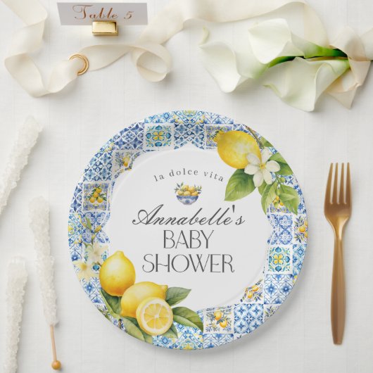 Assiettes En Carton Amalfi Coast Italien Baby shower Décor Table (Mariage)