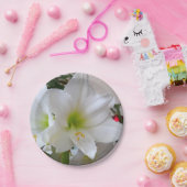 Assiettes En Carton Amaryllis blanc et sapin de Noël (Fête)