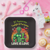 Assiettes En Carton Amateurs Aliens Sous Coucher De Soleil (Fête)