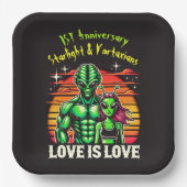 Assiettes En Carton Amateurs Aliens Sous Coucher De Soleil (Recto)