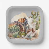 Assiettes En Carton Amateurs de cowboys occidentaux cool (Recto)