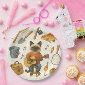 Assiettes En Carton Amateurs de pêche au chat (Fête)