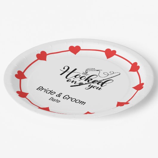 Assiettes En Carton Amateurs de pêche Hook sur vous Mariage