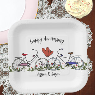 Assiettes En Carton Amateurs de vélo Plaques papier Anniversaire
