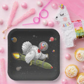 Assiettes En Carton Amazing Rocket Turkey's Space Journey (Fête)