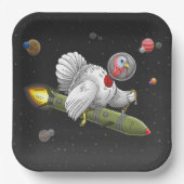 Assiettes En Carton Amazing Rocket Turkey's Space Journey (Recto)
