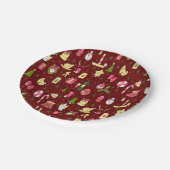 Assiettes En Carton Ambiance de Noël, design avec beaucoup de bonbons (Angle)