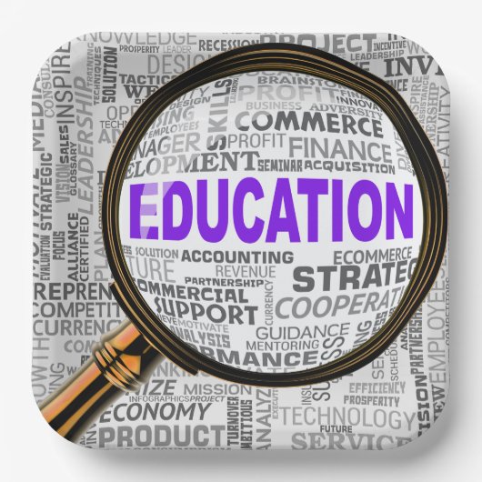 Assiettes En Carton Améliorer l'éducation (Recto)