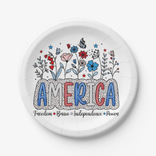 Assiettes En Carton America Freedom Brave indépendance Power 4 juillet