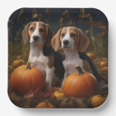 Assiettes En Carton American Anglais Foxhound Puppy Automne Delight (Recto)