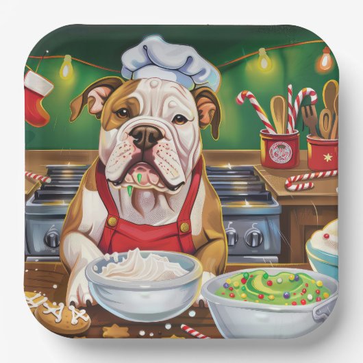 Assiettes En Carton American Bulldog Holiday Baking : Noël festif (Recto)