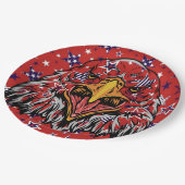 Assiettes En Carton American Eagle avec Arrière - plan Red Star (Angle)