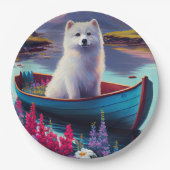 Assiettes En Carton American Eskimo Dog on Paddle : Une aventure Pitto (Devant)
