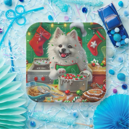 Assiettes En Carton American Eskimo Gîtes : Noël festif (Fête)