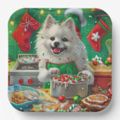 Assiettes En Carton American Eskimo Gîtes : Noël festif (Recto)