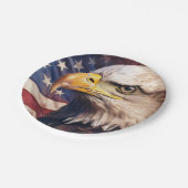 Assiettes En Carton American Flag with Bald Eagle Head (Angle)