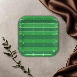 Assiettes En Carton American Football Brown & Green Color Baby shower