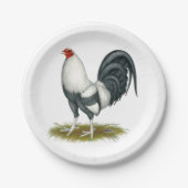 Assiettes En Carton American Game Silver Blue Gamecock (Devant)