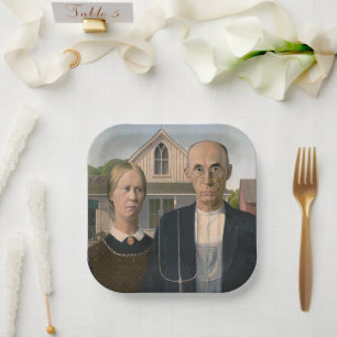 Assiettes En Carton American Gothic : Vie rurale pauvre paysan
