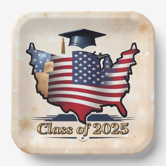 Assiettes En Carton "American Graduation Day" (Recto)