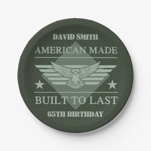 Assiettes En Carton American Made 65th Birthday (Devant)