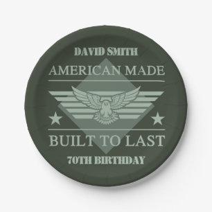 Assiettes En Carton American Made 70th Birthday