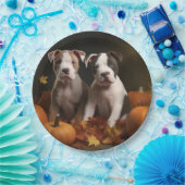 Assiettes En Carton American Staffordshire Puppy Automne Délice (Fête)
