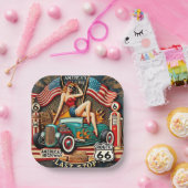 Assiettes En Carton America's Route 66 (Fête)