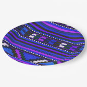 Assiettes En Carton Amérindien de la texture bleue (Angle)