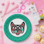 Assiettes En Carton Amérindien Rouge Blanc Noir Haida Kitty (Fête)