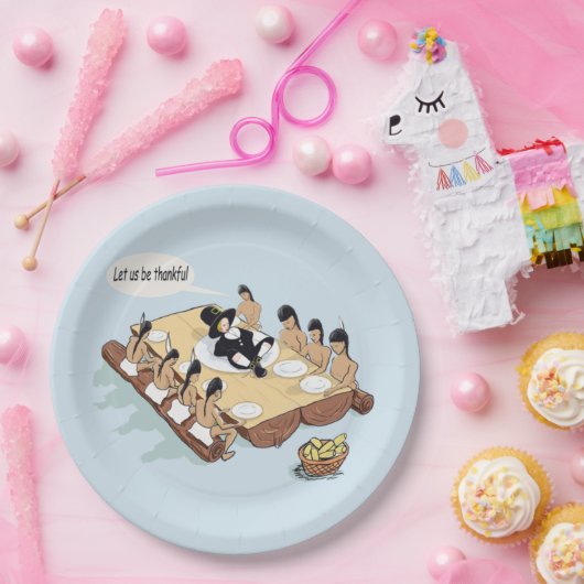 Assiettes En Carton Amérindien Thanksgiving Personnalisé (Fête)