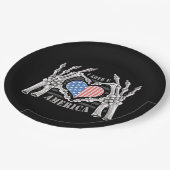 Assiettes En Carton Amérique Skeleton Skin Main Arche Couche modifiabl (Angle)