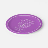 Assiettes En Carton Amethyst anniversaire 6 ans plaques personnalisées (Angle)