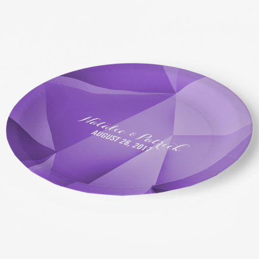 Assiettes En Carton Amethyst Jewel Tones Mariage Plaques en papier (Angle)