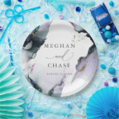 Assiettes En Carton Améthyste Abstrait de fumée bleue Dusty (Fête)