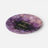 Assiettes En Carton Améthyste mauve mariée et Mariage de mariée (Angle)