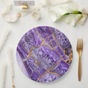 Assiettes En Carton Améthyste pourpre