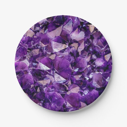 Assiettes En Carton Améthyste Violet Géode Géode Plaque en papier (Devant)