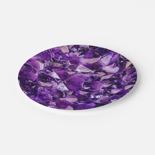 Assiettes En Carton Améthyste Violet Géode Géode Plaque en papier (Angle)