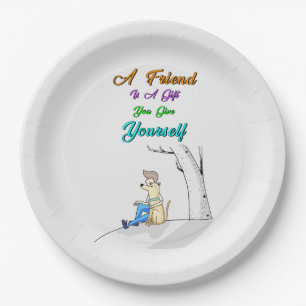 Assiettes En Carton Ami Est Un Cadeau Que Vous Donnez Vous-Même Chiens