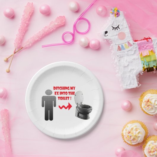 Assiettes En Carton Ami ex de dissolution drôle dans la toilette (Fête)