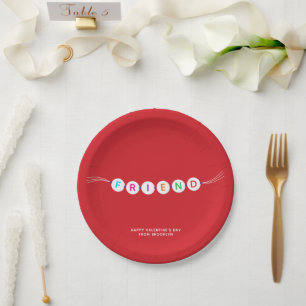 Assiettes En Carton Ami mignon bracelet d'amitié rouge Valentines Day