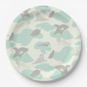 Assiettes En Carton Amis animaux arctiques (Devant)